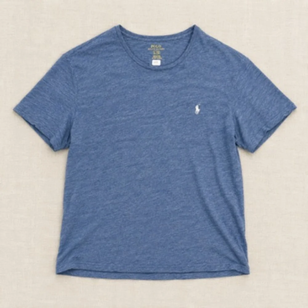 Polo Ralph Lauren T Shirt Mens Large Blue Cotton Crewneck Embroidered Logo
